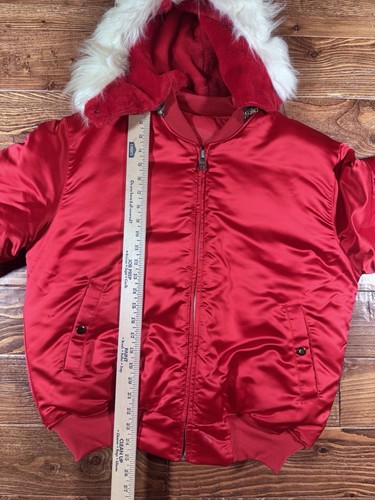Vintage Korea Dragon Embroidered Sukajan Jacket Removable Hood Sz Large Red 80s - Picture 13 of 17