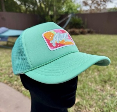 Alani Energy Drink Snapback Trucker Workout Hat Mint Green Adjustable