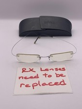 Silhouette Eyeglasses Rimless Frameless Silver Geometric Metal Frame Mens