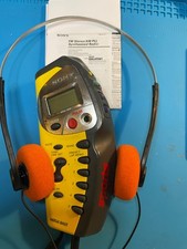 Sony AM/FM Sports Walkman Radio Portable SRF-M75PM Yellow Tested Mega Bass