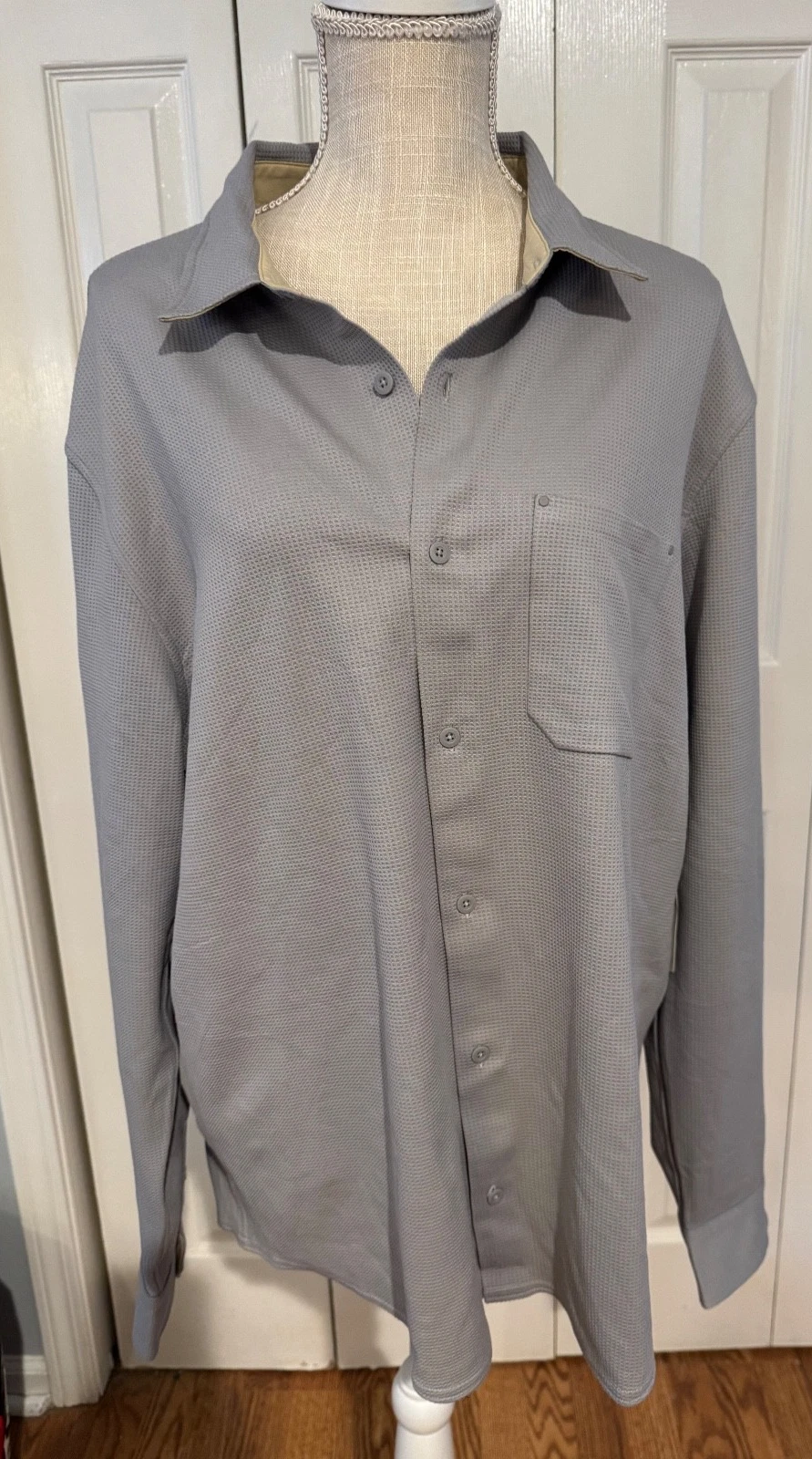 REI Co-op Sun-Up Shirt Alloy Gray Button Down Long Sleeve UPF 50+ Mens XL New
