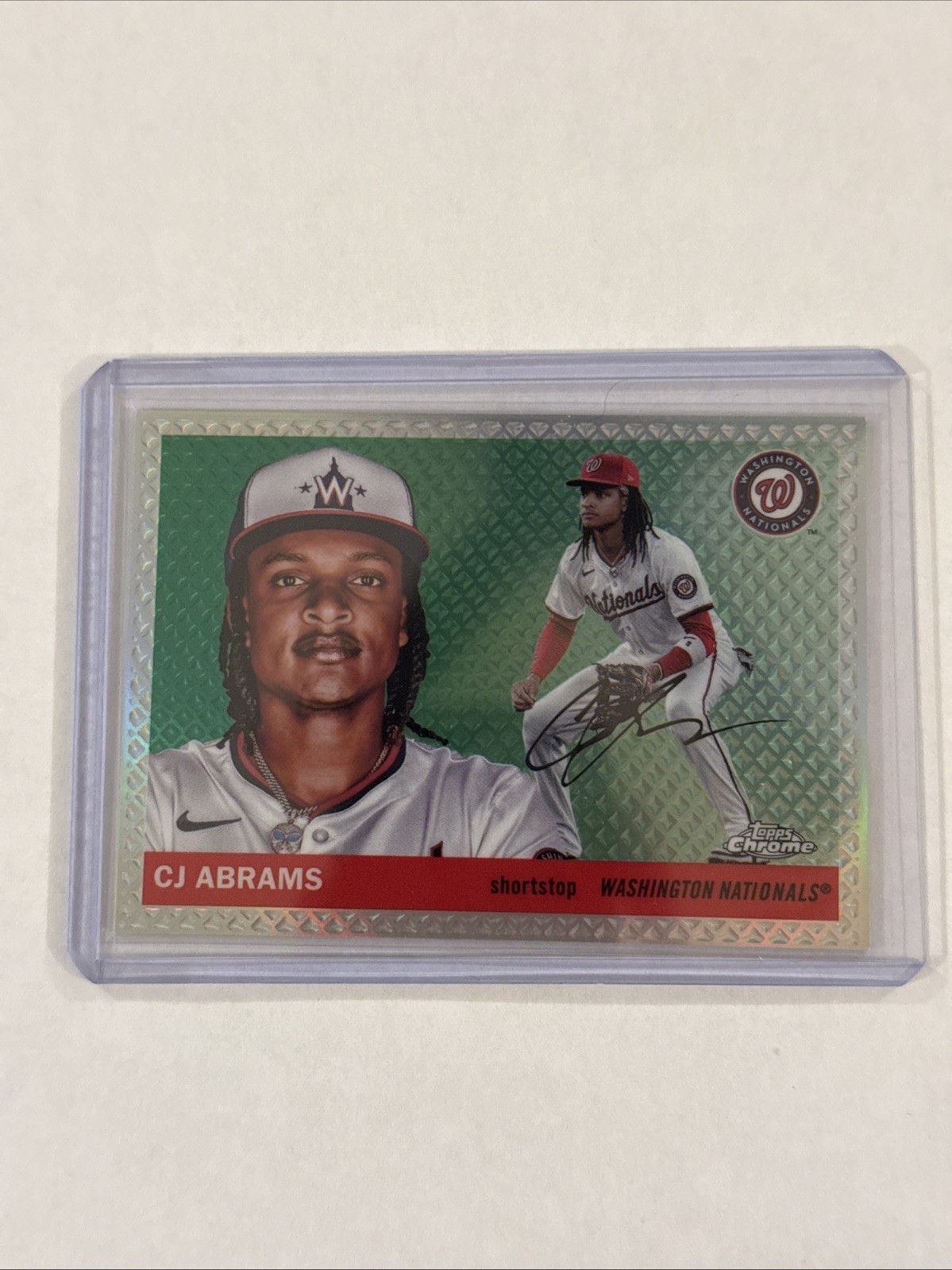 Topps Chrome Platinum CJ Abrams Diamond Etch Refractor 37/55 Nationals #101