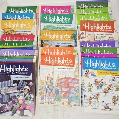 Vintage Highlights Magazine Lot Of 30 (Some Written In) 1989-1995 Kids Learning