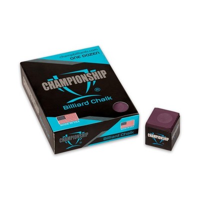 Championship CHS12 Pool Cue Chalk Box of 12