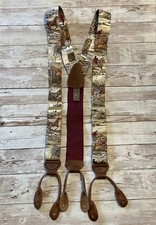VINTAGE TRAFALGAR HORSES EQUINE HUNT SILK LEATHER ADJUSTABLE SUSPENDERS BRACES