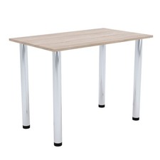 Dining Table Solid Oak Wood Kitchen Furniture Metal Legs Moder
