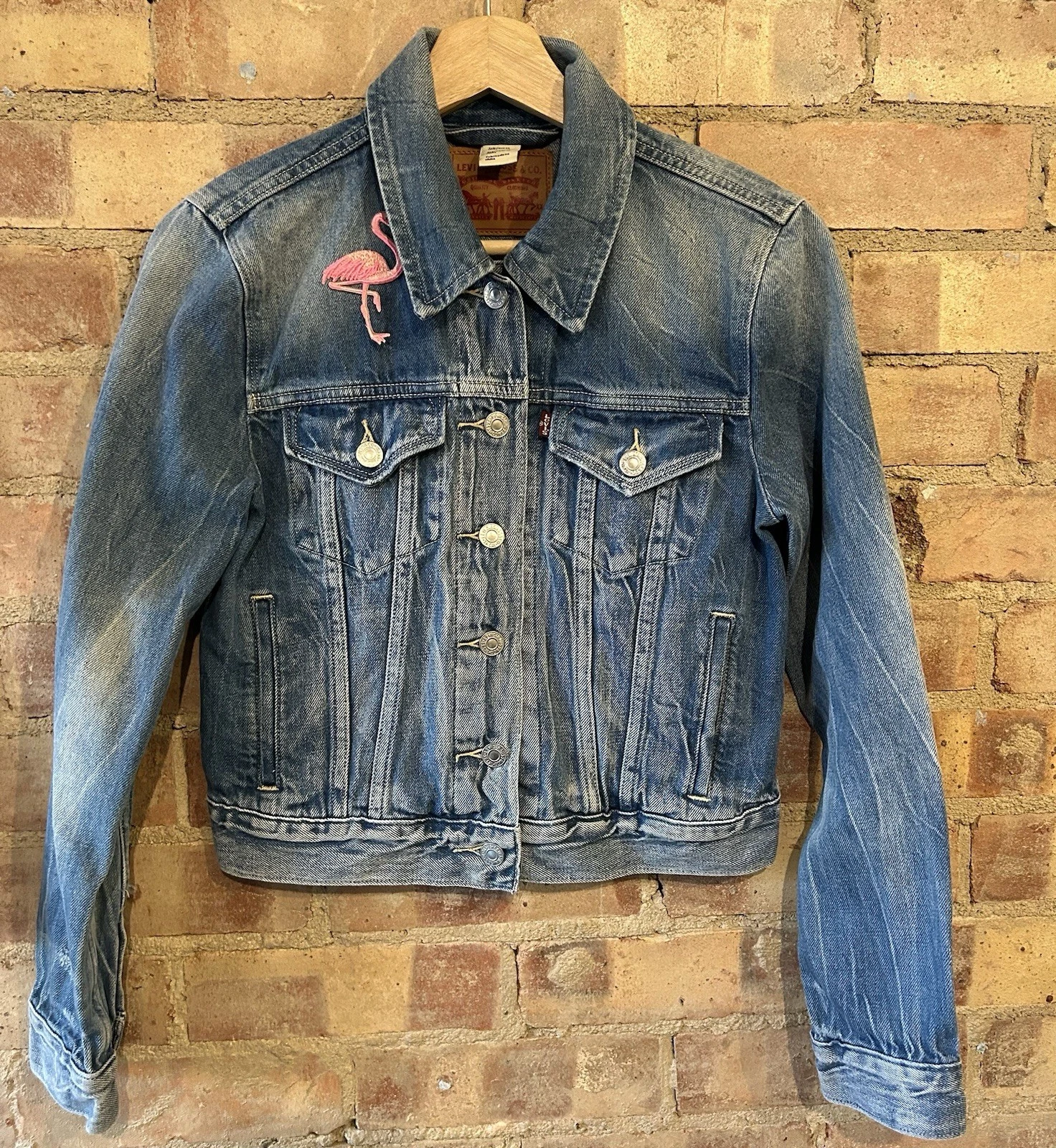 Levi’s Denim Trucker Jacket Size S Faded Look 34”