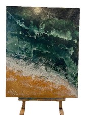 Abstract painting original, wall decoration idea, green wall decor, art for sale