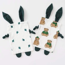 Emenpy Bunny Security Blanket Boys And Girls,Cotton Soft Breathable Muslin