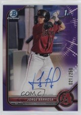 2022 Bowman Chrome Prospect Purple Refractor 21/250 Jorge Barrosa Auto 2h5