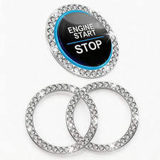 2PCS Crystal Rhinestone Car Engine Start Decoration Ring, Push to Start Button C