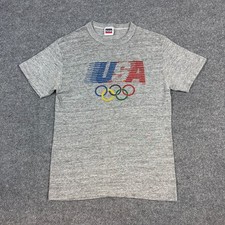 Vintage 80s Levi's USA Olympic Rings graphic t-shirt, gray heather, youth boys L