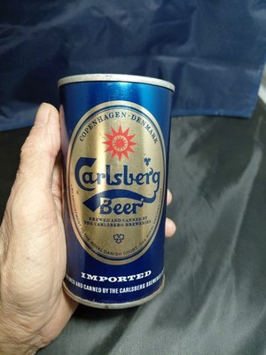Vintage 1970s  Carlsberg Beer Can Empty Can Bottom Opened Paris