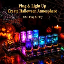 USB LED Car Ambient Lighting Touch Night Light Halloween Pumpkin Decor Lamp