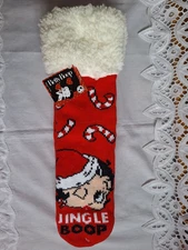 Betty Boop Fuzzy Babba Slipper Socks Grippers size 4-10