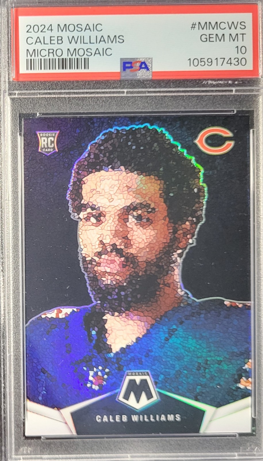 CALEB WILLIAMS MICRO MOSAIC Rookie PSA 10 GEM MINT 2024 Panini Mosaic Case Hit!