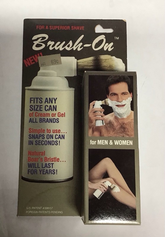 Vintage Natural Boar’s Bristle Shave Brush Fits Shaving Cream Can NOS USA 1985