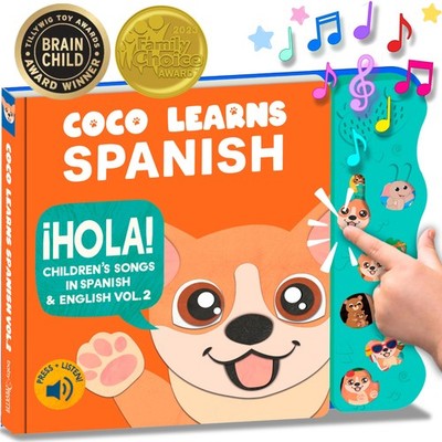 Vol. 2   Interactive Sound Board Book for Toddlers 1-3, Bilingual English & S...