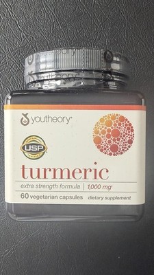 Youtheory Turmeric Extra Strength Capsules 1000mg 60 Count Vegetarian