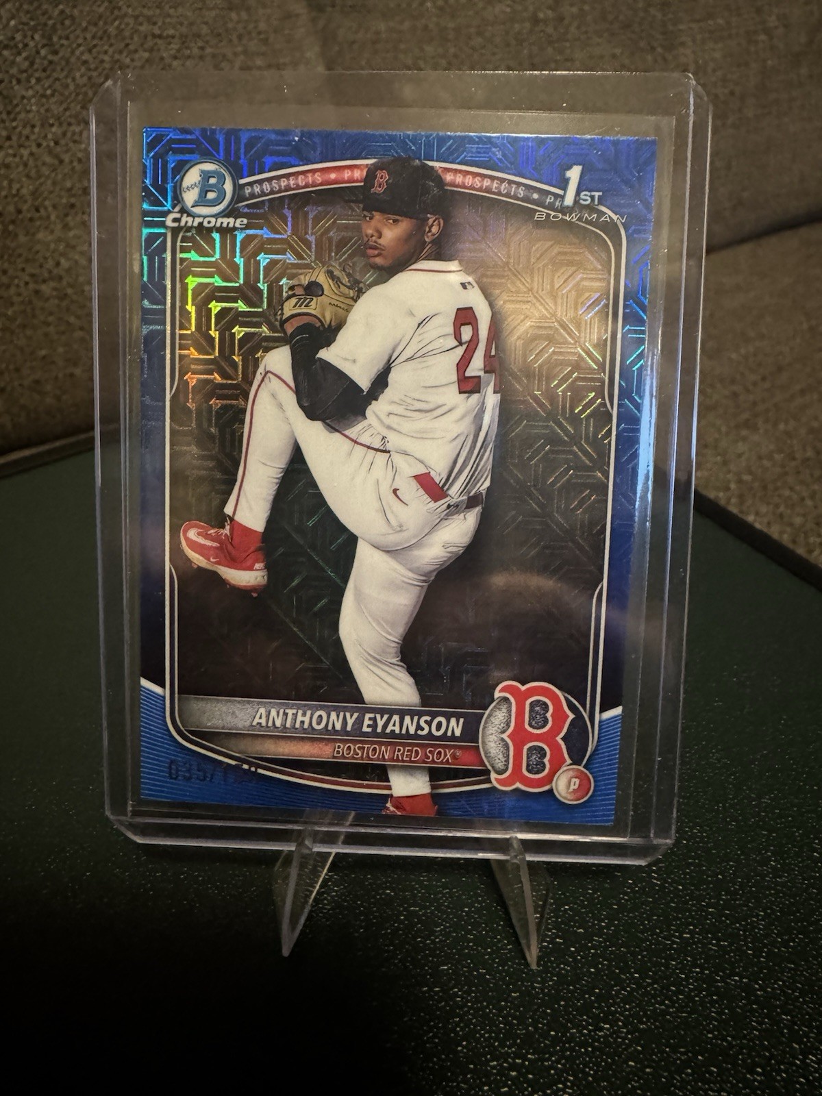 2025 Bowman Draft Chrome Anthony Eyanson 1st /150 True Blue Refractor Red Sox