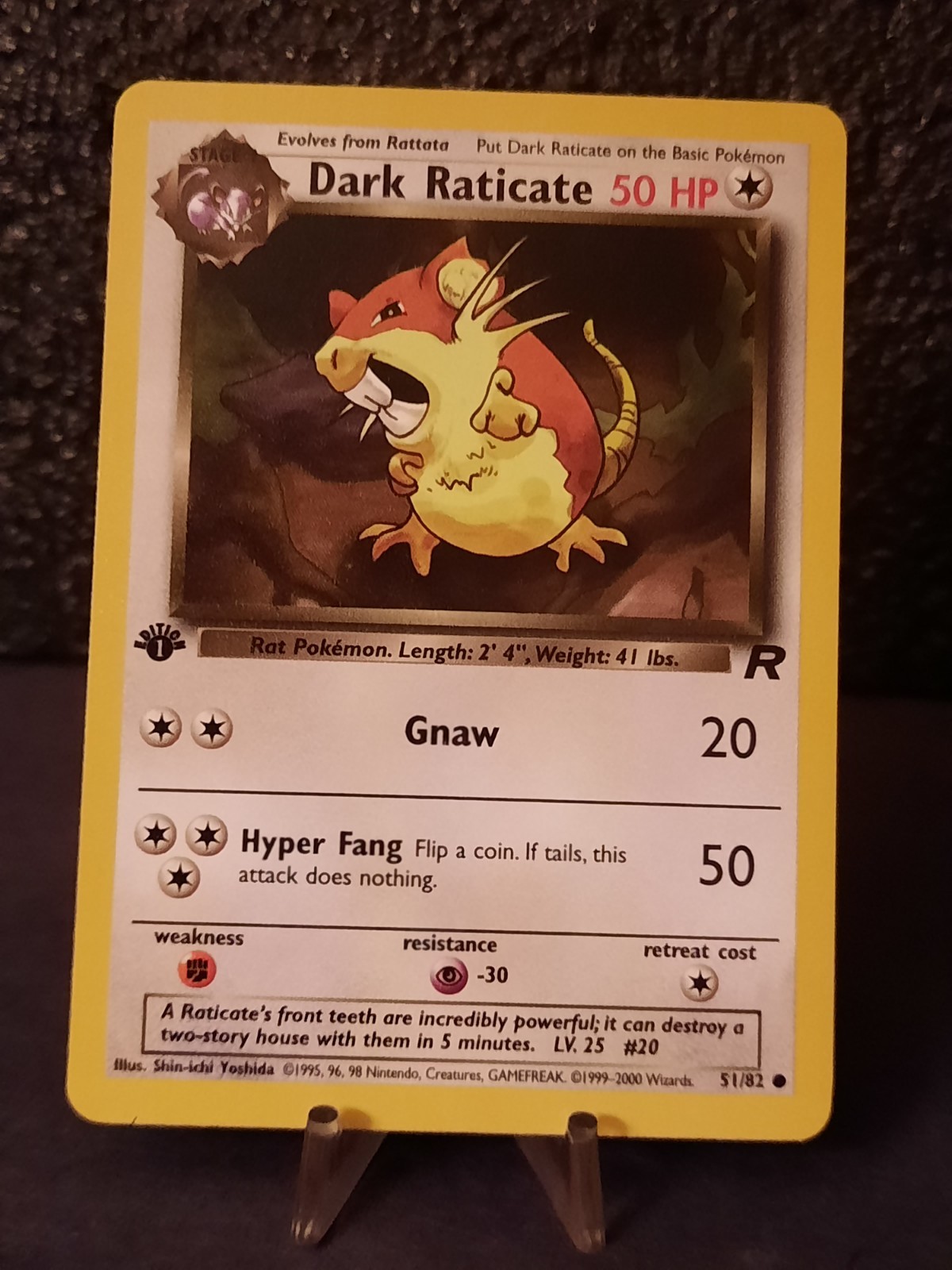 Dark Raticate 51/82 1st Edition Team Rocket Pokémon Card NM