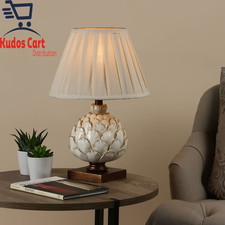 Layer Artichoke Cream Table Lamp with Pleated Shade