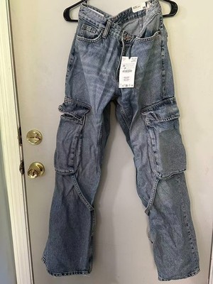 New with tags! Zara denim cargo pants - USA size 4 - Midrise, Regular length