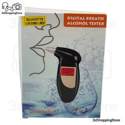 Digitaler Alkoholtester Atemanalysegerät mit LCD-Display 20 Mundstücke