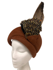 Jack McConnell Boutique Brown Felt Hat with Large Feather