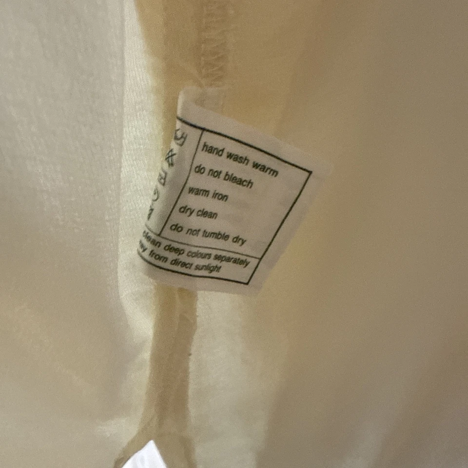 Blusa Camisa Vintage Laura Ashley Estilo Seda Suave Crema Talla UK10 Foto 4 de 4