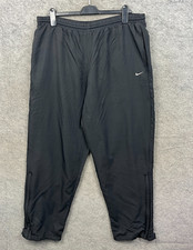 Vintage Nike Tracksuit Bottoms Mens XL Black Court Trousers Pants Lined Y2K 90s