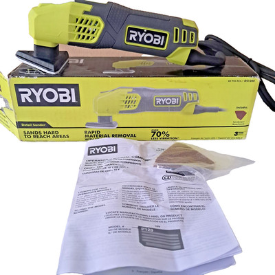 RYOBI Detail Sander 942-423 DS1200 Corded Tool Triangular Head Sandpaper Manual