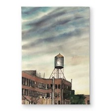 Begin Home Decor CODM1724BUWWXA 17 x 24 in. Water Tower in York Door Mat - In...