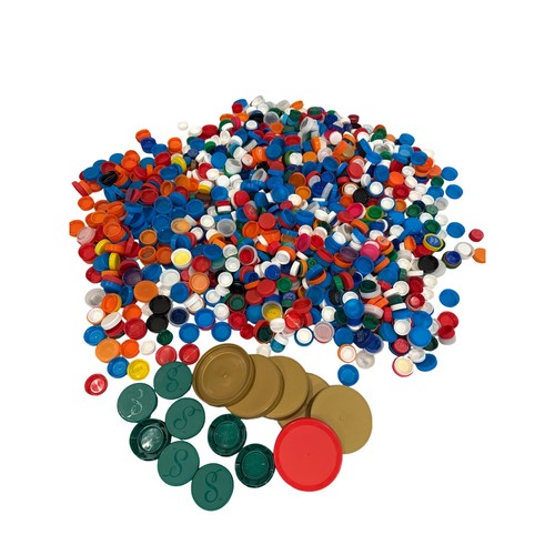Bulk Mixed Plastic Bottle Caps Lids Lot Multicolor Arts Crafts DIY Upcycled 8 lb
