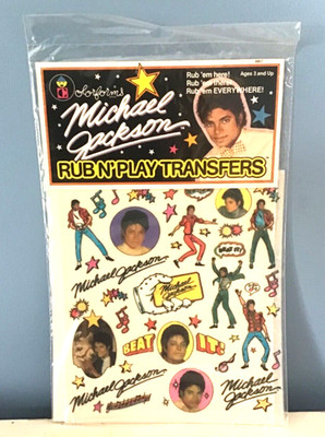 New Michael Jackson Original 1984 USA Rub n Play Transfers Colorforms Versiegelt