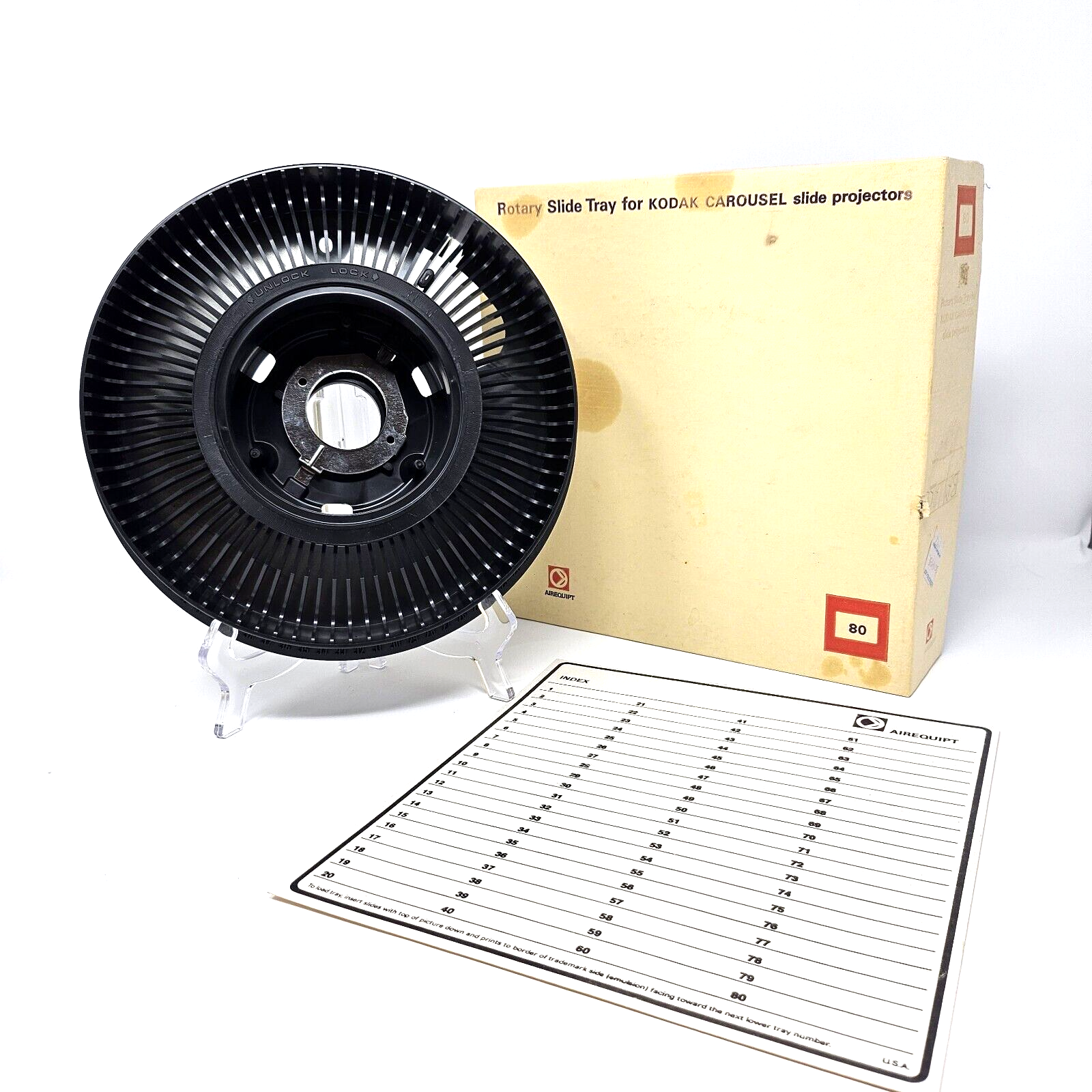 Vintage Kodak 80 Rotary Slide Tray Carousel Projector in Box