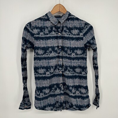 Scotch & Soda Shirt Womens PP Blue Long Sleeve All Over Print Button Up