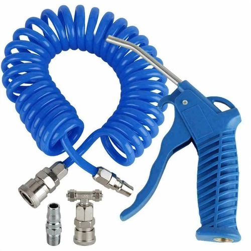 HEAVY DUTY HIGH PRESSURE HOSE AIR DUSTER GUN 5M COIL TRUCK HGV LORRY VAN BLUE UK