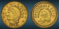 Rarity 8 - 1849 California Fractional Gold / Helmeted Warrior R8+ ONLY 3 known