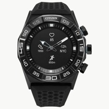 Citizen CZ Smart Hybrid 44mm Black Stainless Steel Case with Black Silicone...