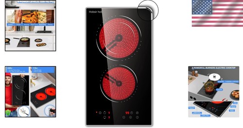 2 Burner Hardwired Ceramic Cooktop - Fast Heating & Safety Features - Picture 2 of 10