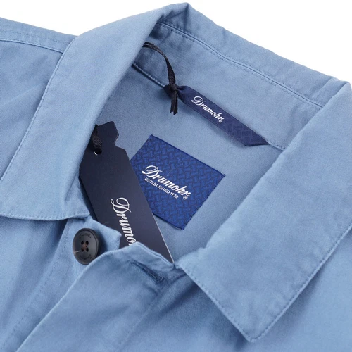 Drumohr Sky Blue Garment-Washed Cotton Casual Chore Jacket M (Eu 48) NWT image 4