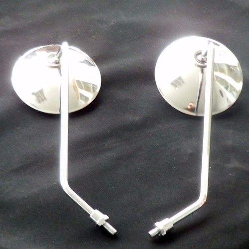 8mm Chrome Motorcycle Scooter Mirrors Custom for Oval Suzuki Honda - Picture 3 of 3