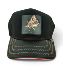 Goorin Bros LIMITED RELEASE Insomnia Nocturnal Moth Leather Brim Black Hat