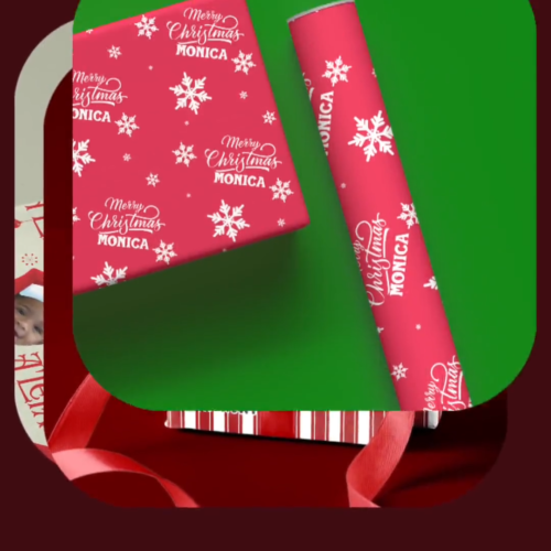 Name Personalized Christmas Wrapping Paper Custom Winter Wonderland Gift Wrap - Video 1 of 1