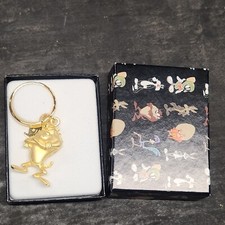 Vintage Gold Warner Bros Looney Tunes Taz Keychain In Original Box 1998 2