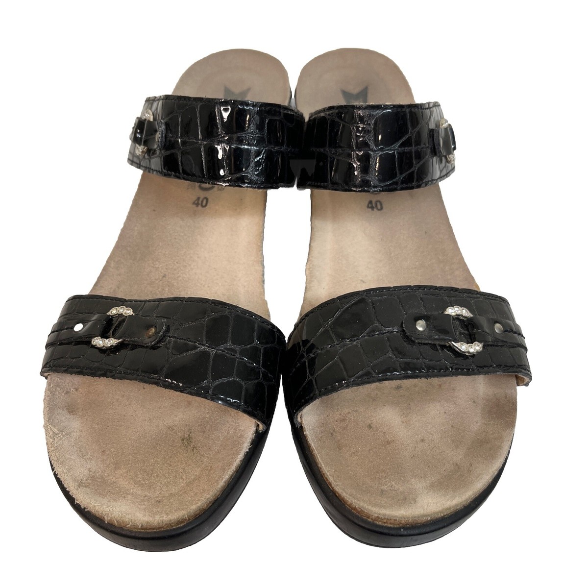 Mephisto Black/Brown Leather Comfort Sandals Mephisto Shark Men main image 3