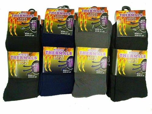 Ladies Thermal Socks Hiking Boot Socks Thick Winter Warm Adults Women Assrt 4-7 - Picture 6 of 9