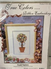 True Colors Floral Topiary Ribbon Embroidery Kit NEW by Sharon Sutherland Pope