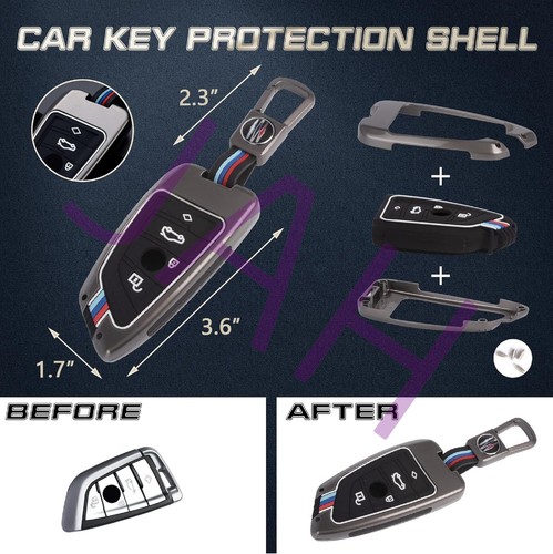 CAR FOB KEY COVER CASE LUMINOUS ALLOY FOR BMW 3 5 7 SERIES X1 X2 X3 X4 X5 X6 X7 - Picture 8 of 12
